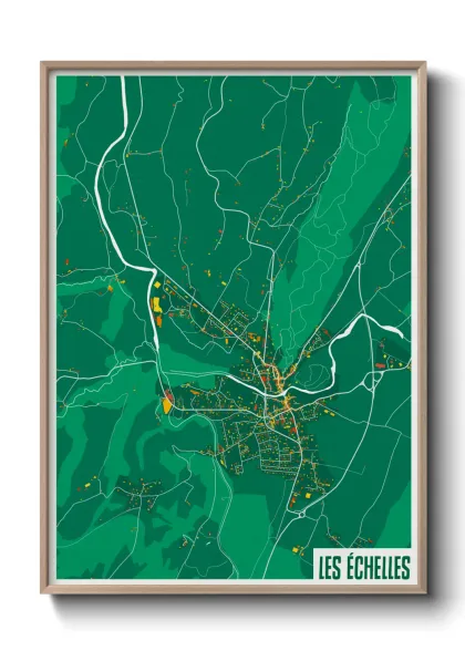 Une affiche de carte sur Les Échelles