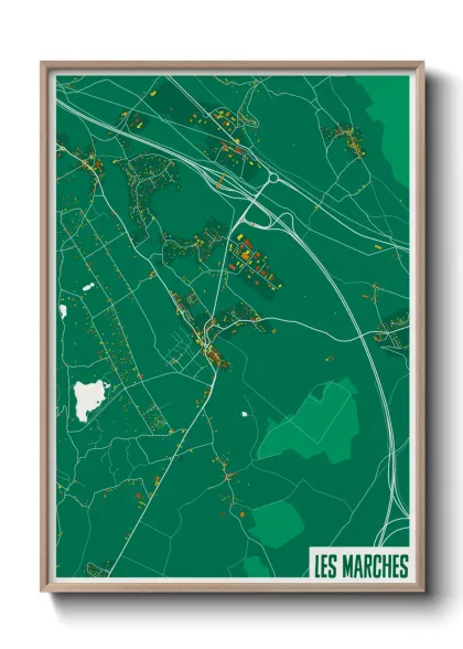 Une affiche de carte sur Les Marches