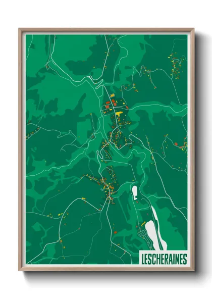 Une affiche de carte sur Lescheraines
