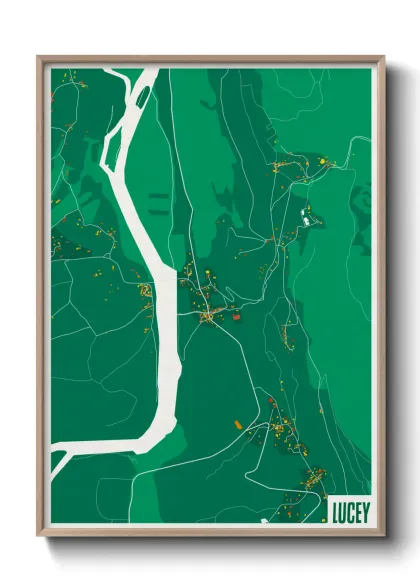 Une affiche de carte sur Lucey