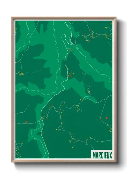 Une affiche de carte sur Marcieux
