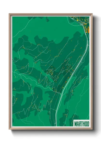 Une affiche de carte sur Marthod