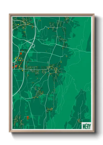 Une affiche de carte sur Méry