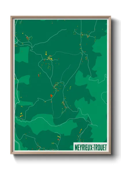 Une affiche de carte sur Meyrieux-Trouet