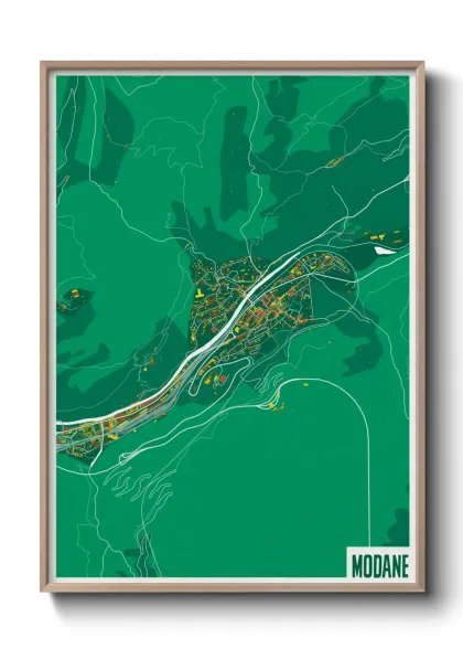 Une affiche de carte sur Modane