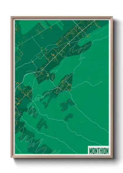 Une affiche de carte sur Monthion