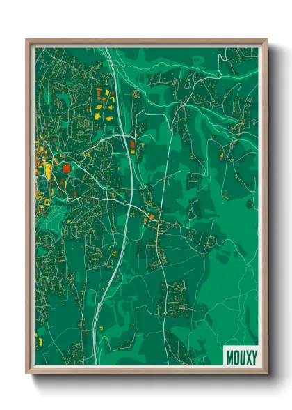 Une affiche de carte sur Mouxy