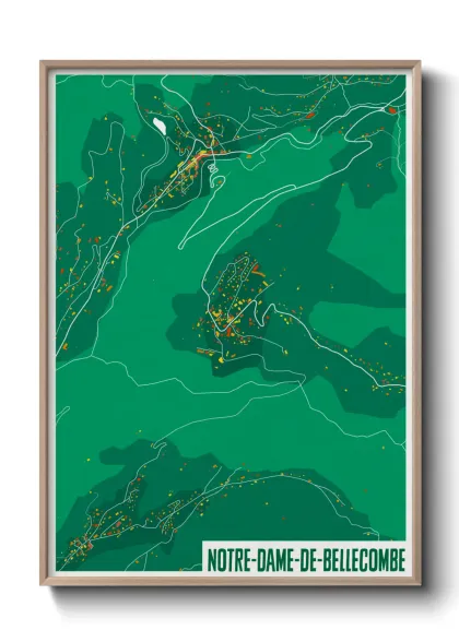 Une affiche de carte sur Notre-Dame-de-Bellecombe