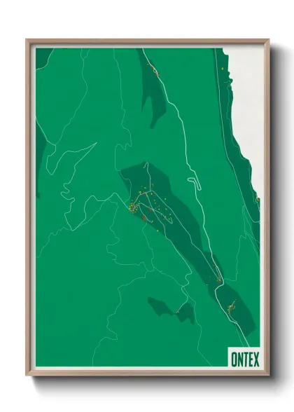 Une affiche de carte sur Ontex