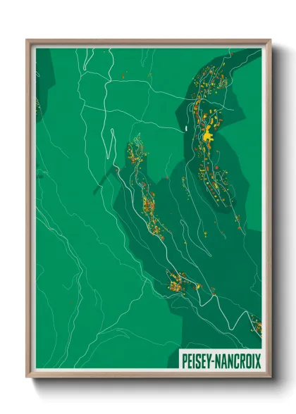 Une affiche de carte sur Peisey-Nancroix