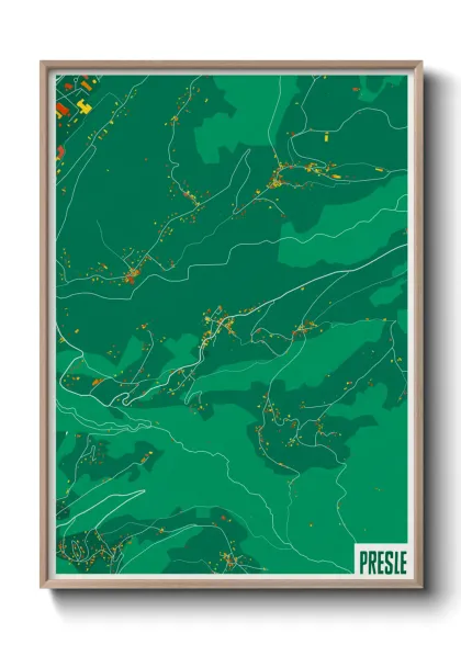 Une affiche de carte sur Presle