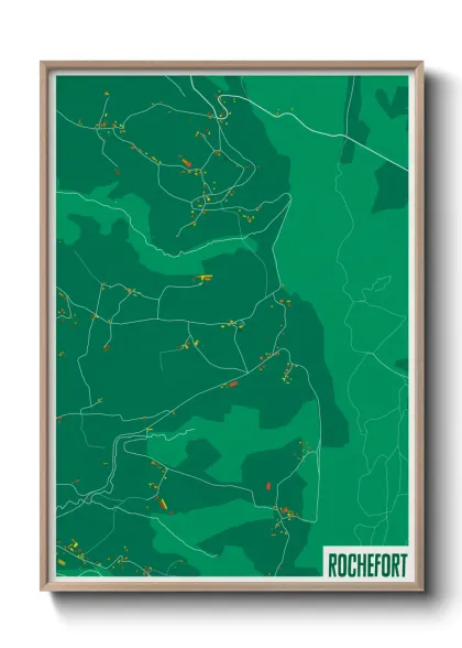 Une affiche de carte sur Rochefort