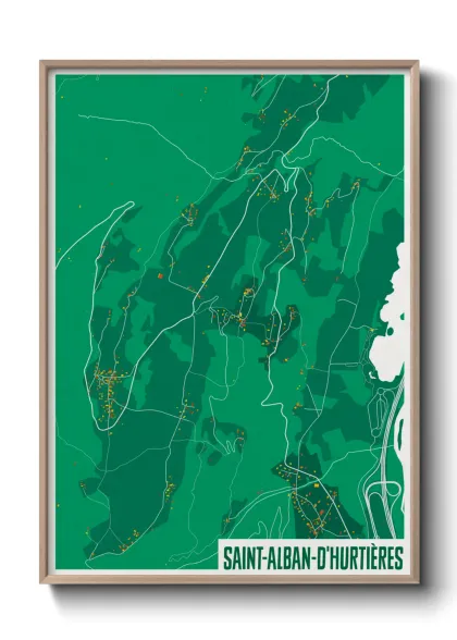 Une affiche de carte sur Saint-Alban-d'Hurtières