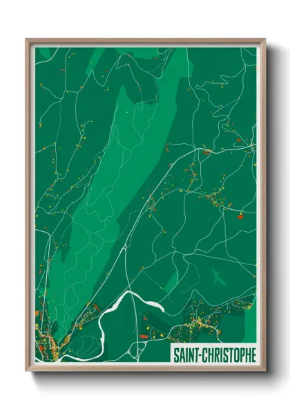 Une affiche de carte sur Saint-Christophe