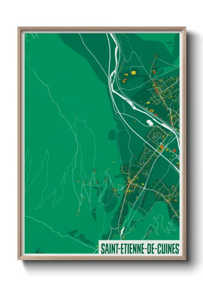 Une affiche de carte sur Saint-Etienne-de-Cuines