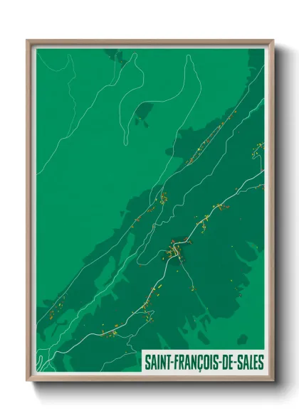 Une affiche de carte sur Saint-François-de-Sales