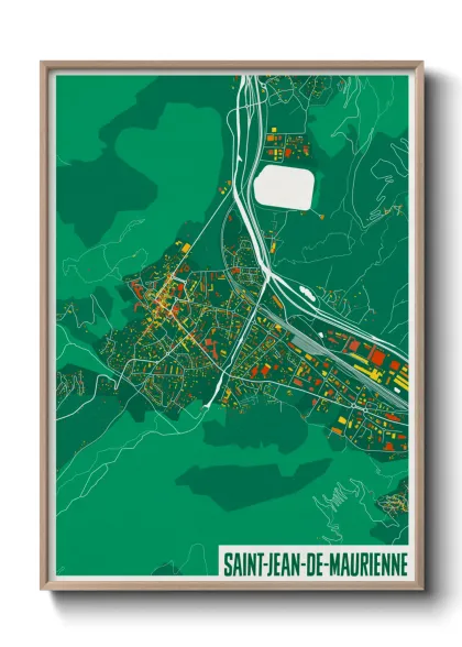 Une affiche de carte sur Saint-Jean-de-Maurienne