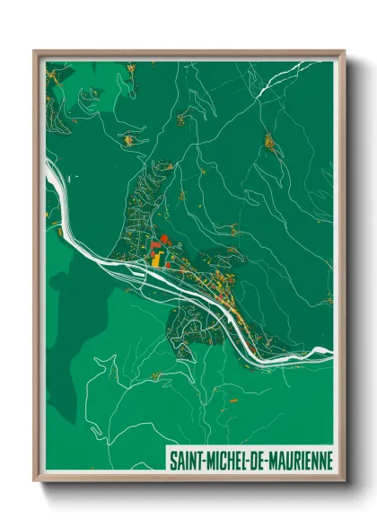 Une affiche de carte sur Saint-Michel-de-Maurienne