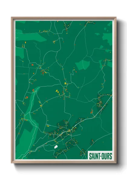 Une affiche de carte sur Saint-Ours