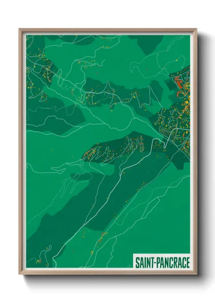 Une affiche de carte sur Saint-Pancrace