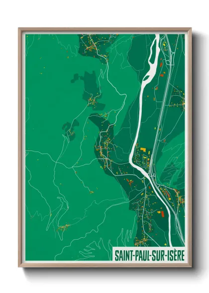 Une affiche de carte sur Saint-Paul-sur-Isère