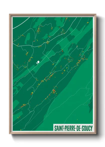 Une affiche de carte sur Saint-Pierre-de-Soucy