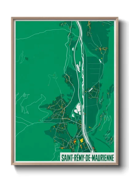 Une affiche de carte sur Saint-Rémy-de-Maurienne