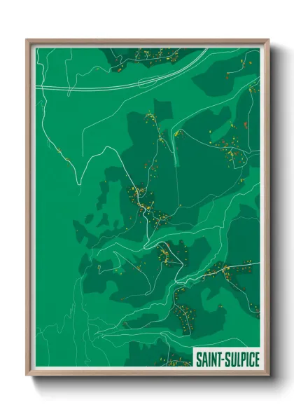 Une affiche de carte sur Saint-Sulpice