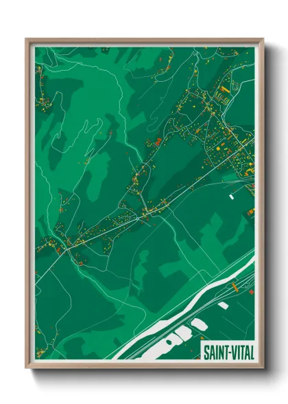 Une affiche de carte sur Saint-Vital