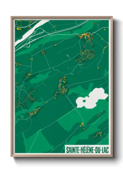 Une affiche de carte sur Sainte-Hélène-du-Lac