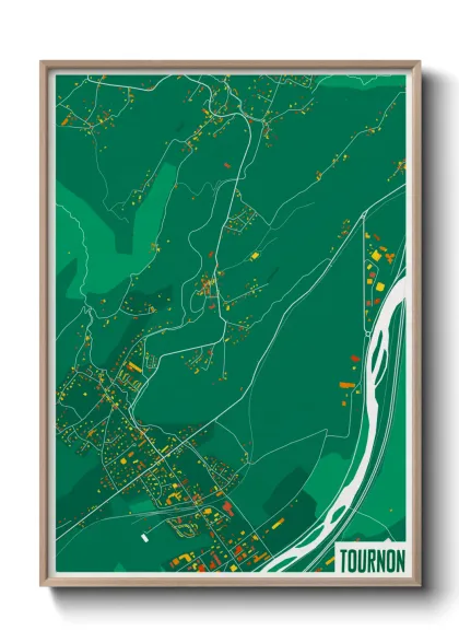 Une affiche de carte sur Tournon