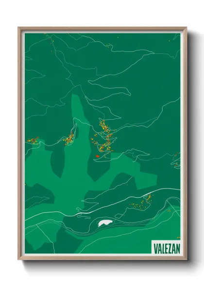 Une affiche de carte sur Valezan