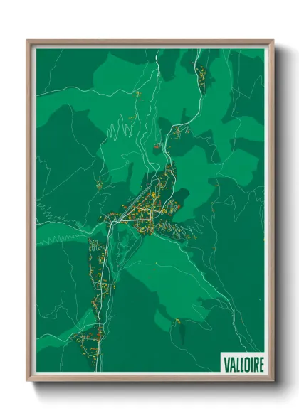 Une affiche de carte sur Valloire