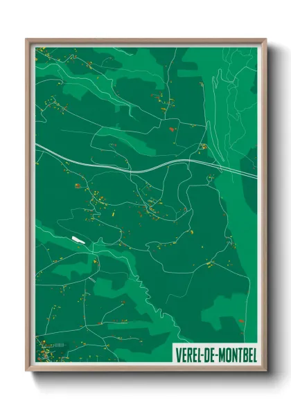 Une affiche de carte sur Verel-de-Montbel