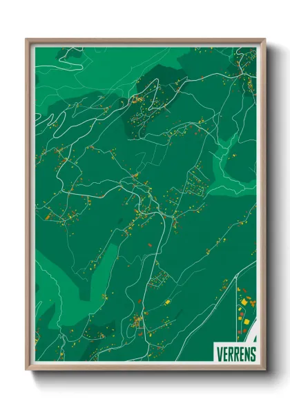 Une affiche de carte sur Verrens