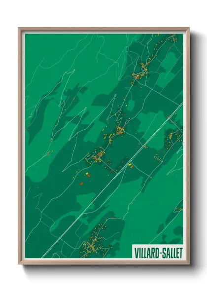 Une affiche de carte sur Villard-Sallet