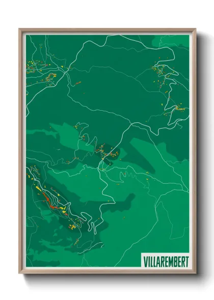 Une affiche de carte sur Villarembert