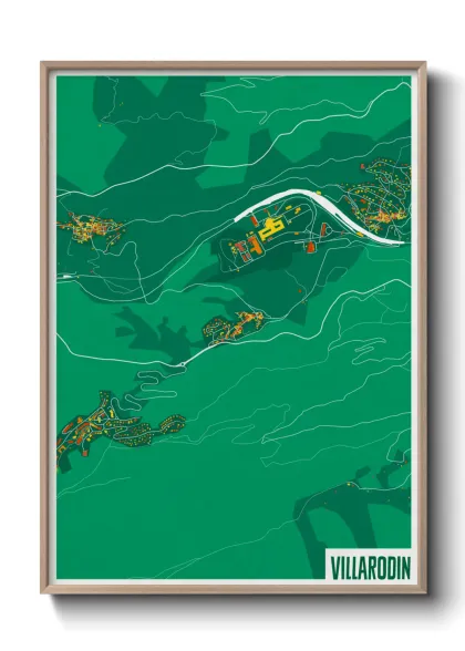 Une affiche de carte sur Villarodin