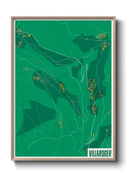 Une affiche de carte sur Villaroger