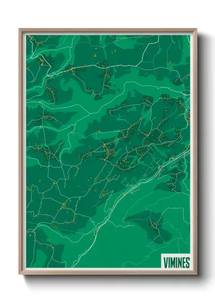 Une affiche de carte sur Vimines