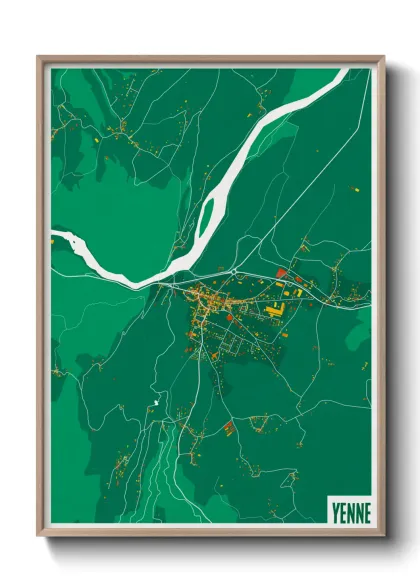 Une affiche de carte sur Yenne