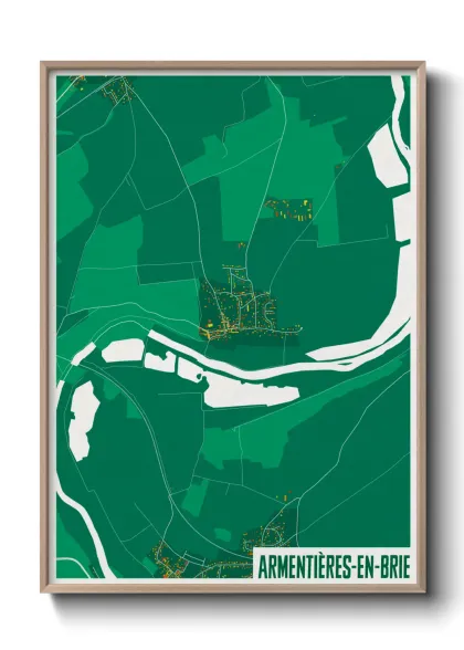 Une affiche de carte sur Armentières-en-Brie
