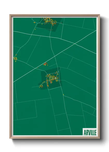 Une affiche de carte sur Arville