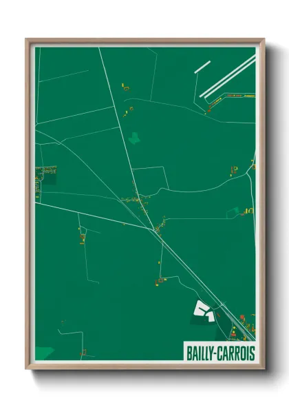 Une affiche de carte sur Bailly-Carrois