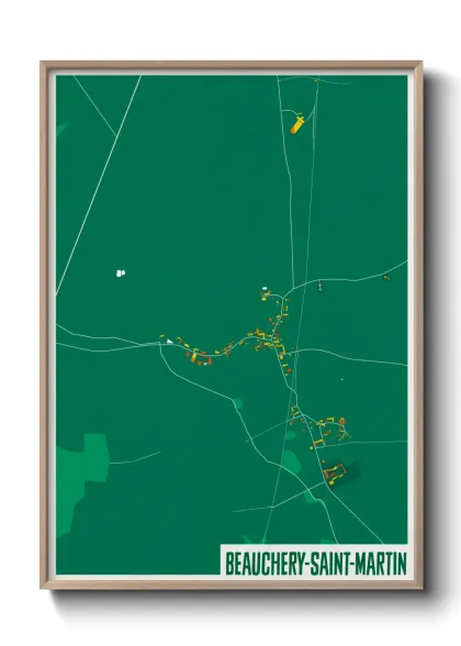 Une affiche de carte sur Beauchery-Saint-Martin