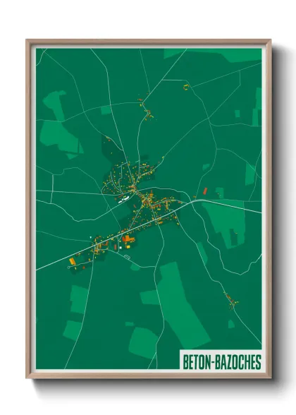 Une affiche de carte sur Beton-Bazoches