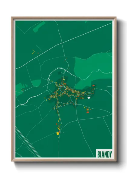 Une affiche de carte sur Blandy