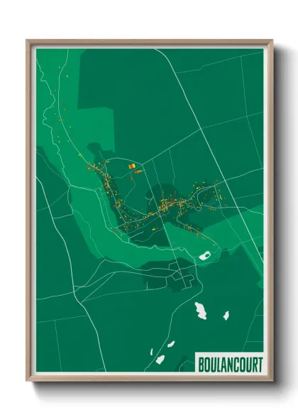 Une affiche de carte sur Boulancourt