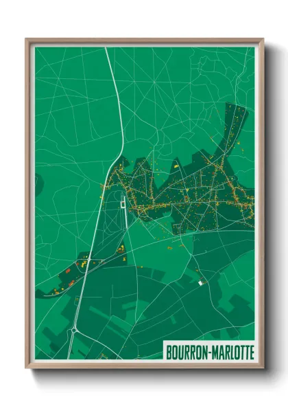 Une affiche de carte sur Bourron-Marlotte