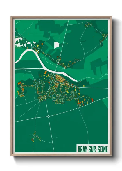 Une affiche de carte sur Bray-sur-Seine